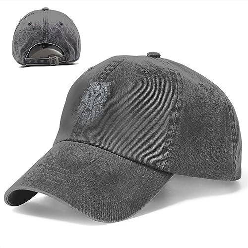 AHTCPO Vintage Wikinger Wolf Baseball Cap Verstellbare Beanie Mütze, Nordische Mythologie Fenrir Sommer Herbst Mütze, 100% Baumwolle Casquette