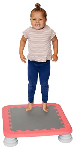 MagicMeadow Red Sensory Autism Kids Trampoline Indoor Board - Suitable for Kids and Toddler Trampoline for 3 Years Old Plus, 75kg Weight Limit, PU Foam Removable Foot Pads - Durable and Easy Clean