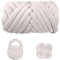 Maxee Dicke Wolle Garn 500g, Chunky XXL Wolle zum Handstricke, Schlauchgarn Armstricken Knitting Wolle, Sperrige Textilgarn zum häkeln für körbe, Decke, Rucksack, Haustierkorb(Velvet Silber grau)