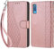 Cover Compatibile con Samsung Galaxy A7 2018, Premium Pelle PU Portafoglio Flip Libro Custodia per Samsung A7 2018 [Protezione Completa] - Oro rosa