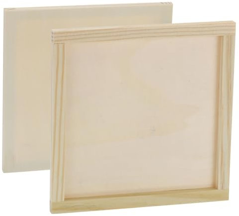 PATIKIL Unfinished Wood Canvas Panel 6x6 Deep 0.3, 6 Pack Wooden Paint Pouring Panel Boards Cradled for Pouring Art DIY Crafts