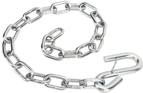 TKSE Chaîne de Sécurité pour Remorque, Chaînes de Sécurité Robustes de 3500 LB avec Double Pince à Ressort Crochets en S Câbles Métalliques de Remorquage pour Remorque RV