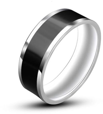 Hokech 316L Edelstahl Bad Boy Ring 7mm silberfarbene Ringe für Frauen Männer Schmuck