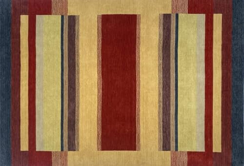 Teppich 100% Wolle 170x240 cm rot Beige Handgewebt Gabbeh Orientteppich BR10
