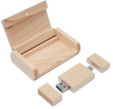 YaxinyClé USB C 8 Go en bois d'érable - Clé USB 2.0 et C OTG - Clé USB Type C pour smartphone Android