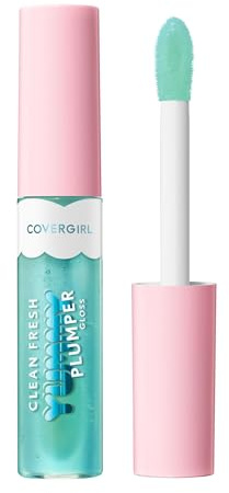Covergirl Clean Fresh Yummy Plumper Lip Gloss, 800 Minter Is Coming, Plumper Gloss, Shiny, Vegan Formula, Easy to Apply, Minty Flavor, 0.33oz