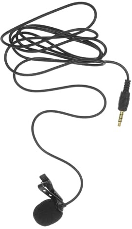 Angoily Metall Lavalier Ansteckmikrofon, Schwarz, mit 3,5-mm Stecker | Clip On Design, Mobile Aufnahmen und Online Meetings, Kompatibel mit Kleidung und Computern