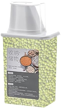 Récipient de rangement pour riz, réservoir transparent avec verre doseur, boîte de rangement pour céréales, distributeur de riz, récipient de rangement transparent pour pâtes, taille M