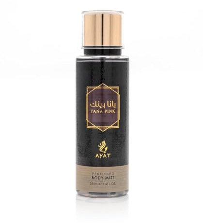AYAT PERFUMES – Brume Corporelle Parfumée YANA PINK 250 ml - Body Mist Brume Corps Senteur Orientale Arabian Fragrance Pour Femme – Fabriqué à Dubaï