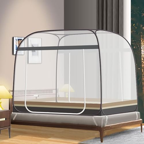 Moskitonetz Bett, Faltbares Bett-Moskitonetz Insektenschutz Moskitonetz Doppelbett Popup Zelt Tragbares Fliegennetz Bett Einfache Installation Für Outdoor Camping Reisen Schlafzimmer, 180 * 200cm