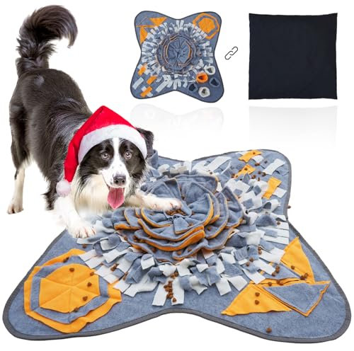 HDOELGP Hundeschnüffelmatte Hundeschnüffeldecke Schnüffeltraining Intelligenzspielzeug Futtermatte Haustier Trainingsmatte Rutschfester Slow Feeder für Hunde （70 * 70cm）