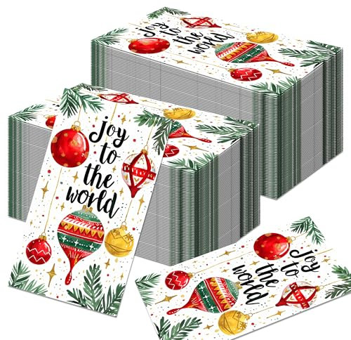 40 Weihnachten Servietten,Merry Christmas Servietten,Weihnachtsservietten,Weihnachtliche Tischdekoration,Christmas Napkins Papierservietten,Weihnachtliche Tischdeko 11x20cm (Weihnachtskugeln)