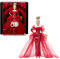 Barbie Signature 80° Anniversario Mattel, bambola bionda da collezione in abito in tulle rosso scintillante con orecchini a goccia e guanti velati, giocattolo per bambini, 6+ anni, JBJ17