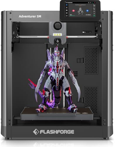 FLASHFORGE Adventurer 5M 3D Drucker, Voll Auto-Kalibrierungsdruck mit 1-klick Max 600mm/s Geschwindigkeit, Vollmetall-CoreXY-Struktur Präzises Drucken, Einfache Wartung Düse, Druckgröße 220x220x220mm