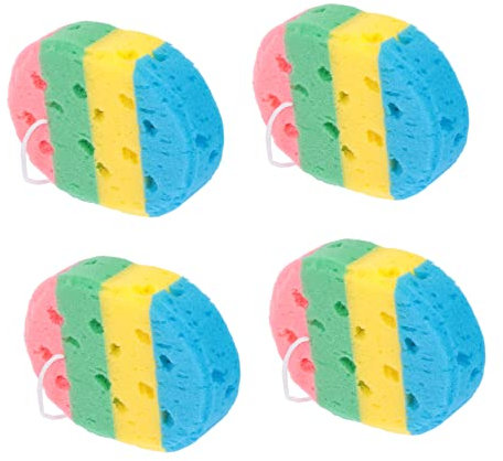 FOMIYES 4pezzi Spugne Esfolianti Ultra Assorbenti Spugne Per Bagno Alghe Doppio Materiale Strumento Per Detersione Della Per Doccia e Bagno
