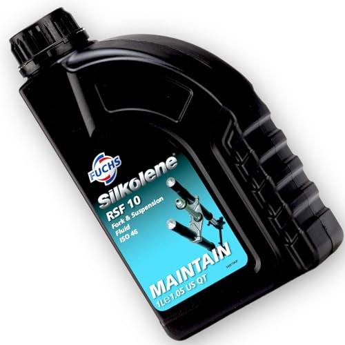 Red Circles 10W Silkolene Pit Bike Fork Oil - 1 Liter Bottle, Ideal for Most Forks, High-Performance Suspension Fluid (Not for Engine or Fuel Use)