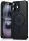 Magnetic Case for iPhone 16 6.1-Inch Compatible with MagSafe, Translucent Matte Back Slim Shockproof Phone Cover for iPhone 16 (Black, iPhone 16)