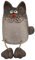 itsisa Zaunhocker Katze mit Füßen H:15 cm aus Keramik - Zaun Deko Garten Teich, Tierfigur Pfostenhocker, Zaunfigur, Gartendeko, Zaunstecker