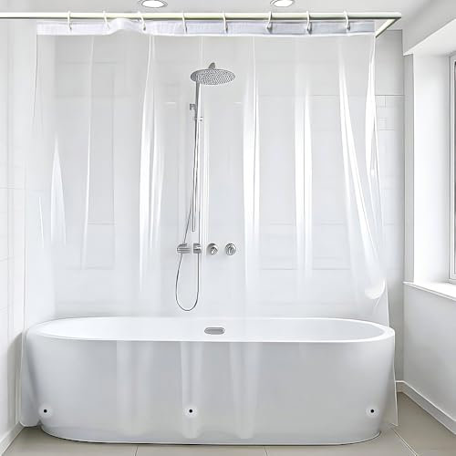 ANSIO Tenda da doccia in PEVA per bagno, resistente alla muffa e alla muffa, trasparente, 180 x 180 cm, tenda idrorepellente