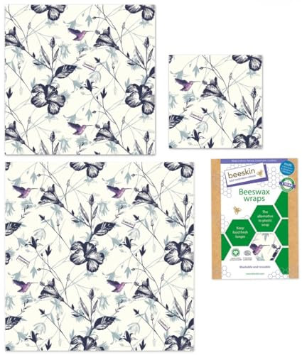 beeskin 3er Set Bienenwachstuch Multi (Kolibri)