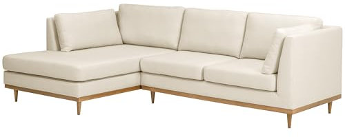 Max Winzer Larsen Ecksofa Links mit Holzsockel Creme