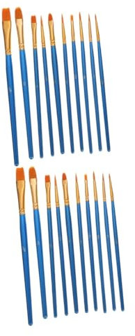 jojofuny 2 Sätze Pinselset Farben Kunst Klein Bürsten Bußgeld Mischen Pinsel Masse Professionelle Aquarellpinsel Bunter Malpinsel Pinsel Zum Malen Hölzern Blue 10 Stück * 2