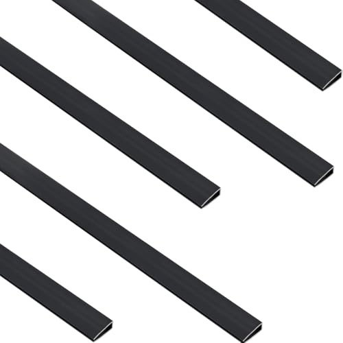 interGo PVC Zaunschiene Abdeckprofil Anthrazit - 5x1m (5er Set) | Schutzkappe für Sichtschutzmatten | Wetterfeste Gartenzaun-Abdeckung