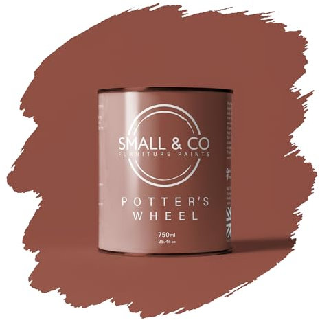 Small & Co Furniture Paint – Potter's Wheel (clay terracotta red-brown—artisan warmth) | Premium Water-Based Matte Acrylic for Cabinets & Wood | Strong Adhesion, Low Odour, Quick Dry | 750ml