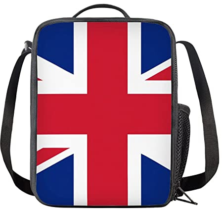 NUYFVG Lunchtasche mit britischer Flagge, isolierte Picknick-Lunch-Tasche, Union-Jack-Lunchbox, Lebensmittel-Organizer für Kinder, Jungen, Mädchen, Frauen, Männer, Arbeit, Schule, Thermo-Lunch-Tasche