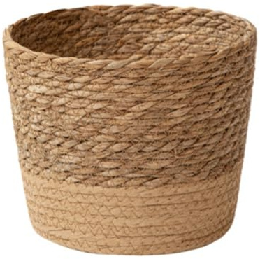 Elqubkan Strohgeflecht, Blumentopf, Weidenkorb, Rattan-Blumentopf, Aufbewahrungskorb, Handgefertigt, Gewebter Pflanzkorb, Langlebig, Einfache Installation, Einfach zu Verwenden.