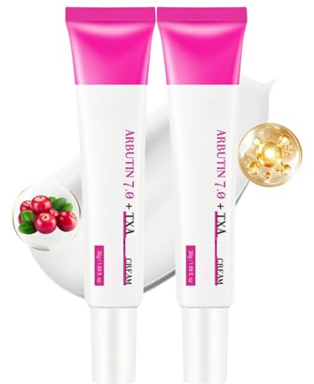 Arbutin 7% + TXA Creme 2 Stück - Gesichtscreme Damen gegen Pig-mentfle-cken - Anti Pi-gmentfle-cken Gesicht Du-nkle Fle-cken, Som-merspro-ssen