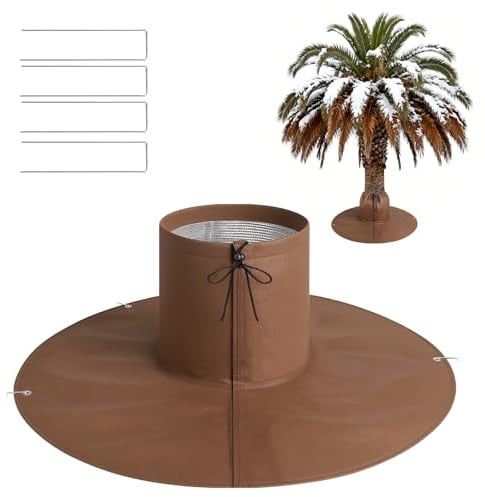 NUTKIT Winterschutz für Palmen Wurzel, 1PC Palmenwurzelschutz mit 4 Ankern | Winter Palmenwurzelschutz-Kälteschutz für Pflanzen＆Baum, Wiederverwendbar, Frostschutz Winterschutz für Pflanzen(Braun)
