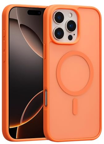 RALEAVO for iPhone 16 Pro Magnetic Case for Magsafe Matte Cover, Orange
