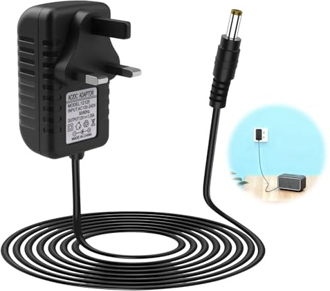 12V 15W Power Supply for Echo Dot Charger for Alexa Echo Dot 3rd 4th 5th Gen Dot with Clock Dot Kids Edition Show 5 (1st 2nd Gen) Adapter for Echo Spot Echo Pop Fire TV Cube 1.8 Power Charging Cable