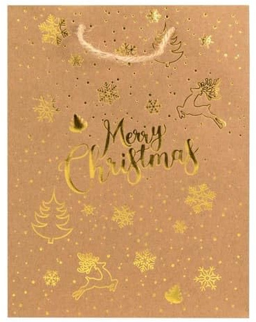 Idena Geschenktasche Weihnachten Merry Christmas 18x23x8cm (1 piece)