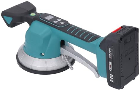 Luocute Machine de Nivellement de Carrelage électrique avec Ventouse de 145 Mm, Outil Vibrant sans Fil à 10 Vitesses Réglables et écran LCD pour la Pose de Carrelage Mural et de Sol (Prise UE)
