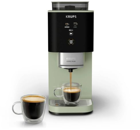 Krups Coffee Crush SA401LE0 automatic espresso machine, 1370W, 1.8l, 15 bar, 3 grinding settings, Green/Black