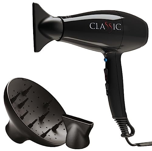 GA.MA Italy Professional, Classic Hair Dryer, Profi-Haartrockner mit 2200 W italienischem AC-Motor, Keramikbeschichtung für glänzendes, kräuselfreies Haar, Farbe Schwarz
