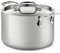 All-Clad D5 Suppentopf, 5-lagig, gebürsteter Edelstahl, 4 Liter, Induktion, Backofen, Grill, sicher, 600 F Töpfe und Pfannen, Kochgeschirr, Silber