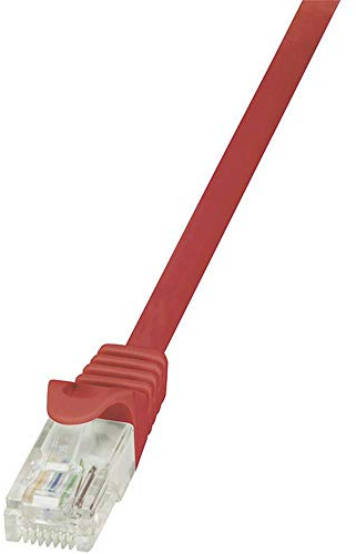 LogiLink CP2034U CAT6 U/UTP EconLine Patch Cable, 1 Meter Length, Red, Red, 1 Meter Length