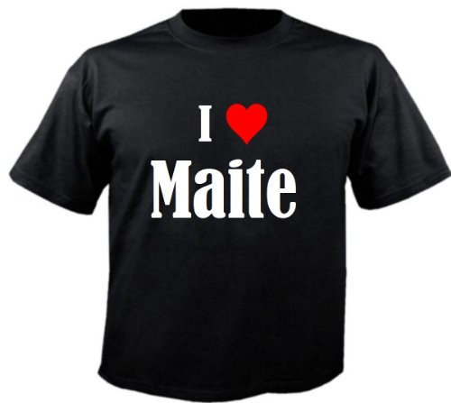 T-Shirt I Love Maite Größe 2XL Farbe Schwarz Druck Weiss