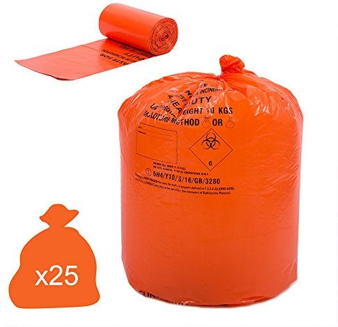 Hpc Heavy Duty orange Clinical Waste Bags - 90 L - 25 Bags