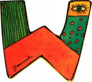 Janosch Holz Buchstaben 6cm (Buchstabe W)