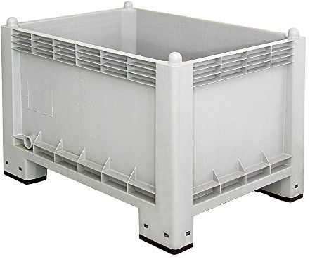 BRB Palettenbox mit 4 Füßen, 300 Liter Wände/Boden geschlossen,LxBxH 1000x700x650 mm
