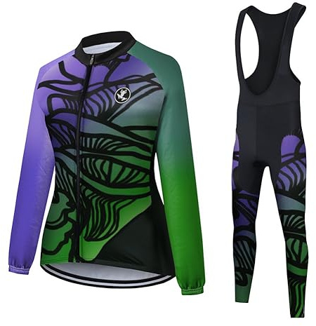 UGLY FROG Neu Winter MTB Damen Fahrradbekleidung Set Lang Winter Radjacke und Fahrradhosen Fleece Thermo Radtrikot