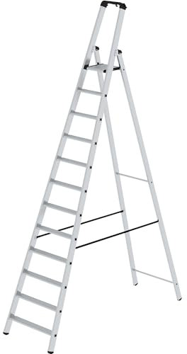 eurokraft | Stufen-Stehleiter | einseitig | Standard-Ausführung | 12 Stufen