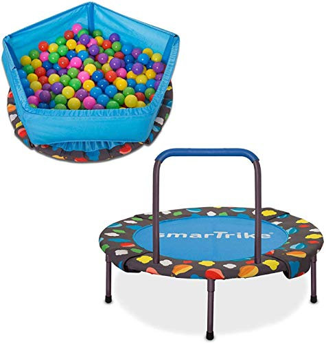 smarTrike Baby-Boys 9200000 3-in-1 Kinder Trampolin, Blau, 91.44 x 91.44 x 71.88 cm