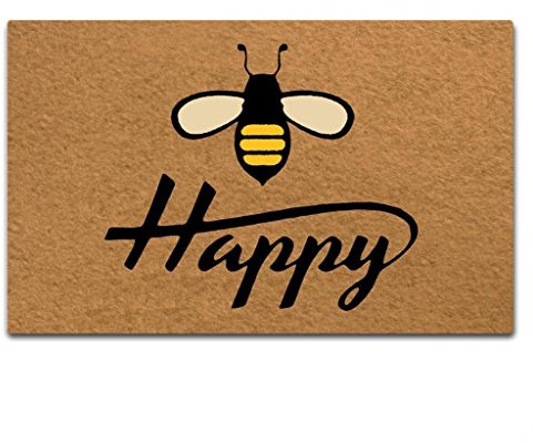 Eureya Custom Doormat Bee Happy Door Mat Welcome Mat Living Room Bathroom Rugs Home Decor 45x75cm