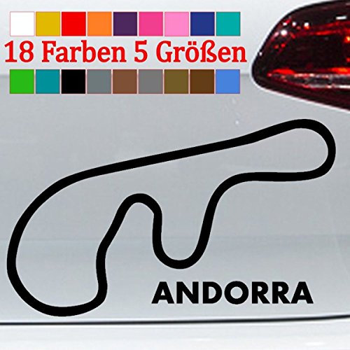 Andorra Rennstrecke Pas de la Casa Race Track Umriss Layout 18 Farben 5 Größen