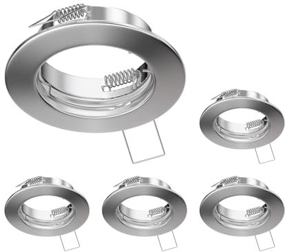 ledscom.de 5 Stück Deckeneinbaurahmen FERE, rund, edelstahl matt